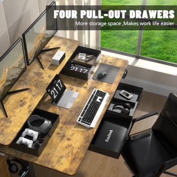 ExaDesk Electric Standing Desk with 4 Drawers and Adjustable Height