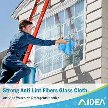 AIDEA Microfiber Glass Cleaning Cloths-8PK, Lint Free Streak Free Cleaning Towels, Quickly Clean Win...