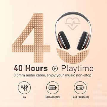 Falebare Bluetooth Headphones with Microphone & EQ Modes