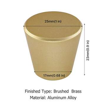 homdiy 25 Pack Cabinet Knobs Gold Brushed Brass Dresser Drawer Knobs Kitchen Cabinet Hardware