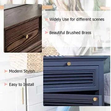 homdiy 25 Pack Cabinet Knobs Gold Brushed Brass Dresser Drawer Knobs Kitchen Cabinet Hardware