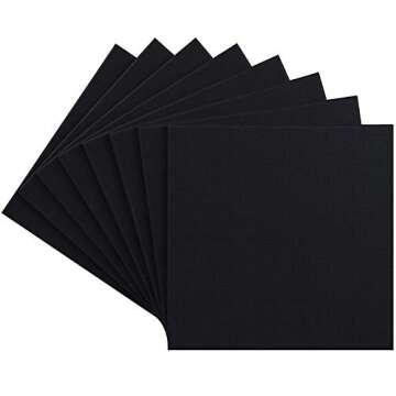 Arteza Black Stretched Canvases 12x12 in Pack of 8