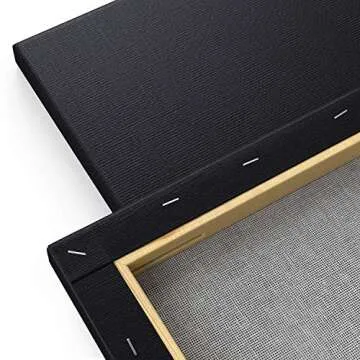 Arteza Black Stretched Canvases 12x12 in Pack of 8