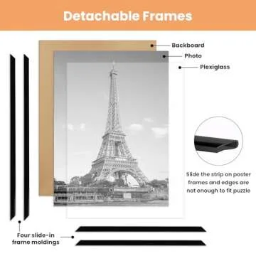 Upsimples 24x36 Poster Frame Black 3 Pack for Stylish Display