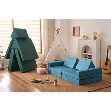 Jela Kids Couch Modular Play Sofa for Toddlers and Families