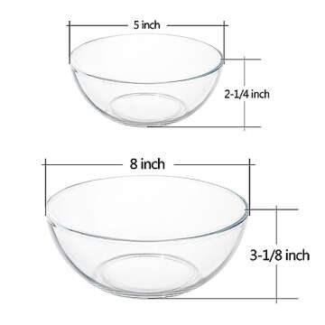FOYO Glass Mixing Bowls Set - Durable & Versatile Kitchen Essential