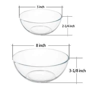 FOYO Glass Mixing Bowls Set - Durable & Versatile Kitchen Essential