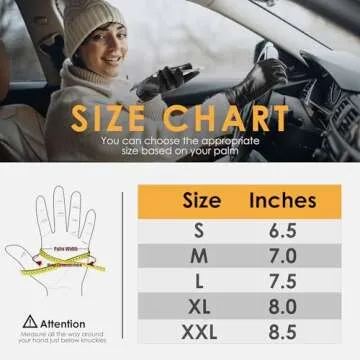 QNLYCZY Genuine Sheepskin Leather Gloves for Women, Winter Warm Touchscreen Texting Cashmere Lined Driving Dress Gloves