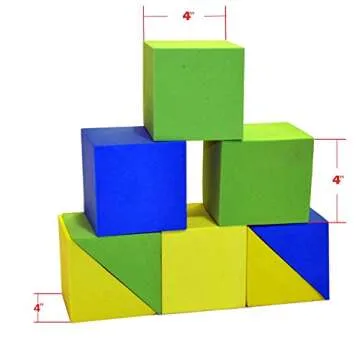 Number 1 in Gadgets Giant Foam Building Blocks, Building Toy for Kids, Ideal Blocks Construction Toys for Toddlers, 50 Pieces Different Shapes and Sizes, Waterproof, Bright Colors, Safe, Non Toxic
