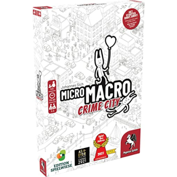 MicroMacro: Crime City - Interactive Mystery Board Game for All Ages by Pegasus Spiele