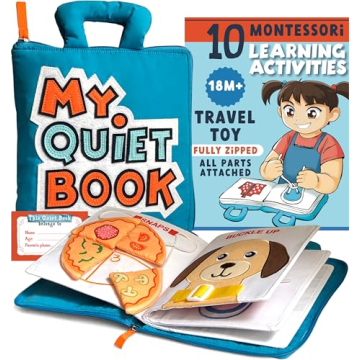 My Quiet Book - Travel Toys for Toddlers 1-3 with 10 Montessori Activities