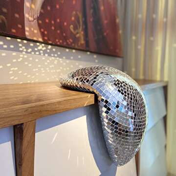 Unique Floppy Melted Disco Ball Glass Sculpture 13.8"