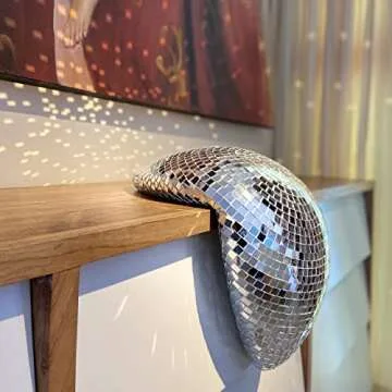 Unique Floppy Melted Disco Ball Glass Sculpture 13.8"