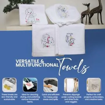 Premium Flour Sack Towels for Kitchen & Crafts - 3 Pack