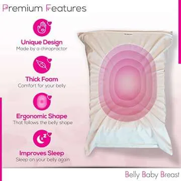 Belly Baby Breast Pillow - Belly Pillow, Pregnancy Pillow for Stomach Sleepers, Belly Sleeper, Maternity Face Down Pregnancy Pillows for Sleeping on Stomach, Organic Cotton Washable Cover, Made in USA