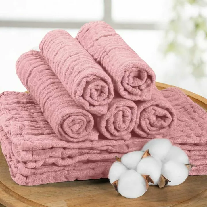 Muslin Burp Cloths 10 Pack for Babies | Super Soft Cotton