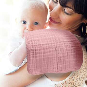 Muslin Burp Cloths 10 Pack for Babies | Super Soft Cotton