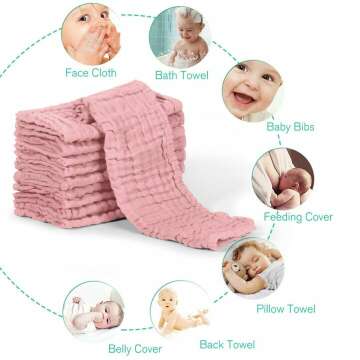 Muslin Burp Cloths 10 Pack for Babies | Super Soft Cotton