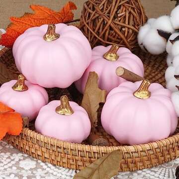 Artmag Artificial Pumpkins Bulk 12Pcs Assorted Sizes Harvest Lifelike Pumpkin Fake Foam Pumpkin for ...