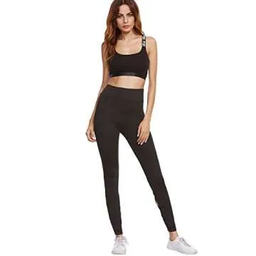 SweatyRocks Women's Stylish Cut Out Leggings for Fitness