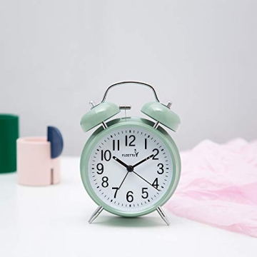 FLOITTUY Retro Twin Bell Alarm Clock with Backlight