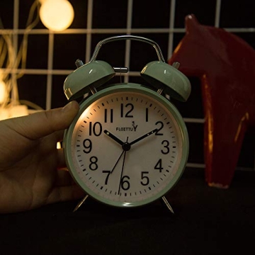 FLOITTUY Retro Twin Bell Alarm Clock with Backlight