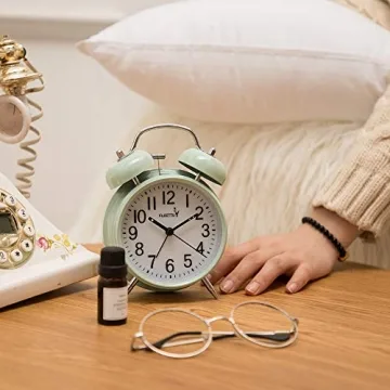 FLOITTUY Retro Twin Bell Alarm Clock with Backlight