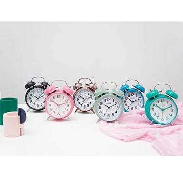 FLOITTUY Retro Twin Bell Alarm Clock with Backlight