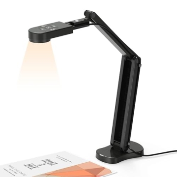 Kitchbai 4K USB Document Camera for Teacher, 8MP Webcam & Visualiser for A3 Size with Dual Microphon...