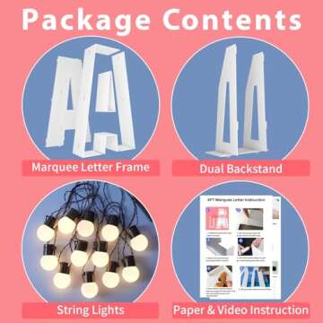 4FT Marquee Light Up Letters A, Big Marquee Letter for Birthday Graduation Baby Shower Birthday Enga...