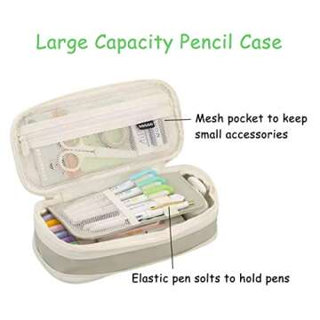 JECCYE Big Capacity Pencil Case, Large Pencil Pouch Pen Box Bag for Teen Girls Boys, Back to School Supplies - Aesthetic Cute Pencil Cases Holder Organizer for Student Kids