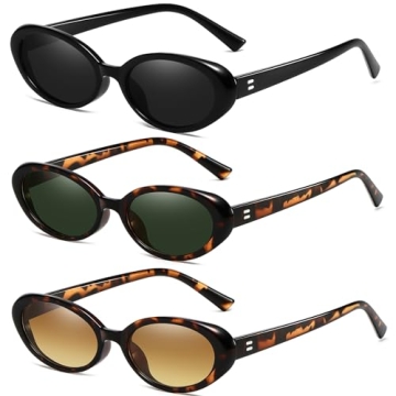 Breaksun Retro Oval Sunglasses for Men Women Vintage Shades