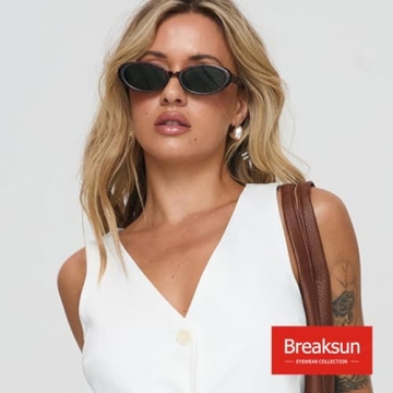 Breaksun Retro Oval Sunglasses for Men Women Vintage Shades
