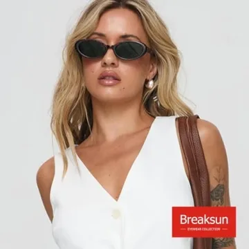 Breaksun Retro Oval Sunglasses for Men Women Vintage Shades