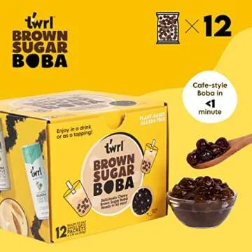 Brown Sugar Boba 12 Pack Box - Instant - Ready in less than 1 Minute - Plant-Based