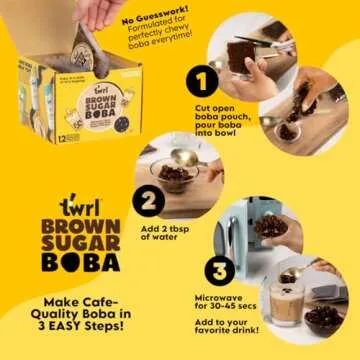 Brown Sugar Boba 12 Pack Box - Instant - Ready in less than 1 Minute - Plant-Based