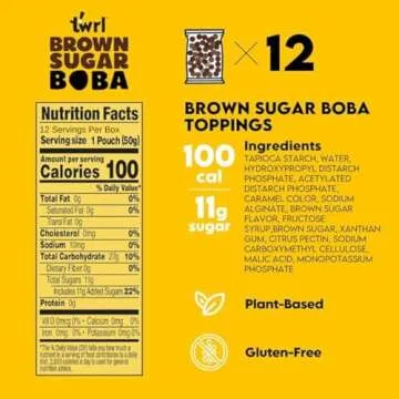 Brown Sugar Boba 12 Pack Box - Instant - Ready in less than 1 Minute - Plant-Based