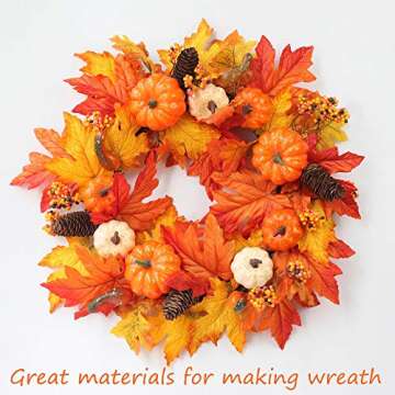 FFEPITO 96 Pcs Fall Thanksgiving Decorations, Mini Artificial Pumpkins, Pine Cones, Fall Leaves, Acorns for Fall Party Decorations, Autumn Decorating Kit Halloween Thanksgiving Party Supplies