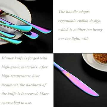 Colorful 20-Piece Stainless Steel Flatware Set - Iridescent Design