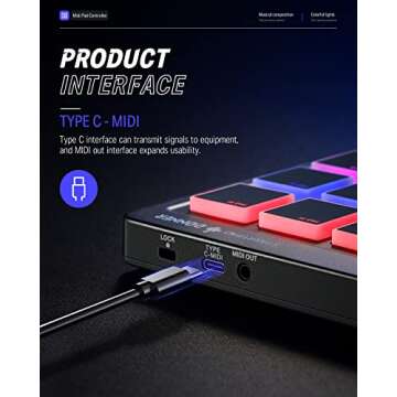 Donner MIDI Pad Beat Maker with 16 Beat Pads, 2 Assignable Fader & Knobs and Music Production Software Included, USB MIDI Pad Controller STARRYPAD with 40 Free Courses