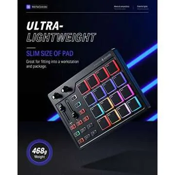 Donner MIDI Pad Beat Maker with 16 Beat Pads, 2 Assignable Fader & Knobs and Music Production Software Included, USB MIDI Pad Controller STARRYPAD with 40 Free Courses