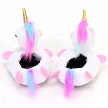 Sophia's Unicorn Slippers with Rainbow Hair and Gold Horn for 18 Inch Dolls, White