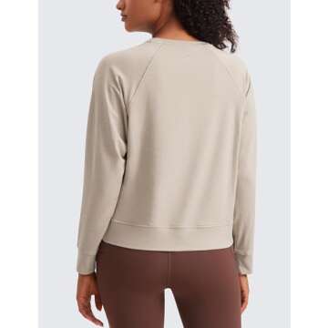 CRZ YOGA Lightweight Pullover Sweatshirt for Women Long Sleeve Soft Casual Crewneck Tops Basic Worko...