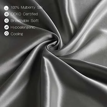 YANIBEST Pillow Cases 2 Pack 100% Mulberry Silk Pillowcase for Hair and Skin with Hidden Zipper (Queen Pillowcase Set of 2, Navy Blue)