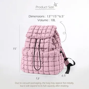 Stylish Lightweight Quilted Backpack for Women