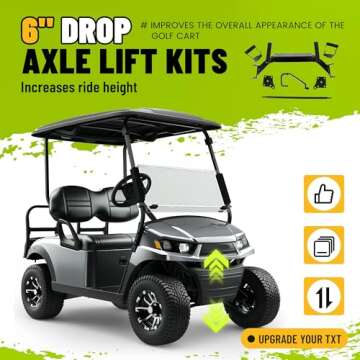 ECOTRIC Drop Axle Lift Kit Compatible with EZGO Gas Golf Cart 1993-2001.5 Medalist/TXT Model (6" Drop Axle Lift Kit 2001.5-2020 EZGO Golf Cart)