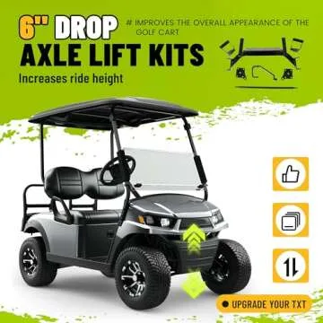 ECOTRIC Drop Axle Lift Kit Compatible with EZGO Gas Golf Cart 1993-2001.5 Medalist/TXT Model (6" Drop Axle Lift Kit 2001.5-2020 EZGO Golf Cart)