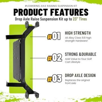 ECOTRIC Drop Axle Lift Kit Compatible with EZGO Gas Golf Cart 1993-2001.5 Medalist/TXT Model (6" Drop Axle Lift Kit 2001.5-2020 EZGO Golf Cart)