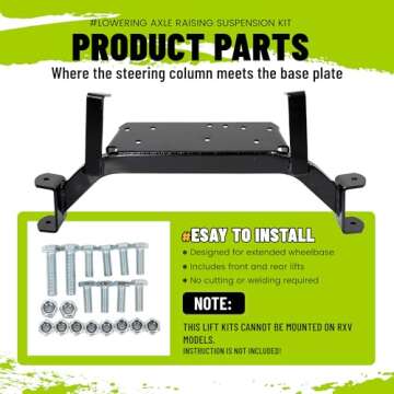 ECOTRIC Drop Axle Lift Kit Compatible with EZGO Gas Golf Cart 1993-2001.5 Medalist/TXT Model (6" Drop Axle Lift Kit 2001.5-2020 EZGO Golf Cart)
