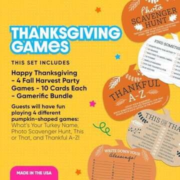 Big Dot of Happiness Happy Thanksgiving Games, Fun Thanksgiving Games for Family, Thanksgiving Games...